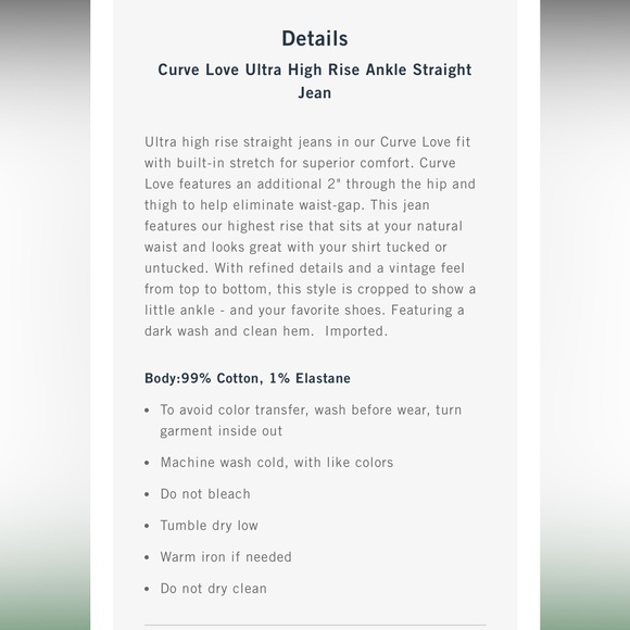 Abercrombie & Fitch Curve Love Ankle Straight Ultra High Rise jeans. 29/8 short - Picture 7 of 10